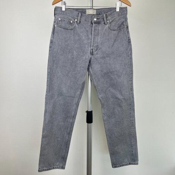 Sz 28- Everlane The Relaxed Straight High Rise Cotton Denim Jean Grey Wash - Picture 2 of 15